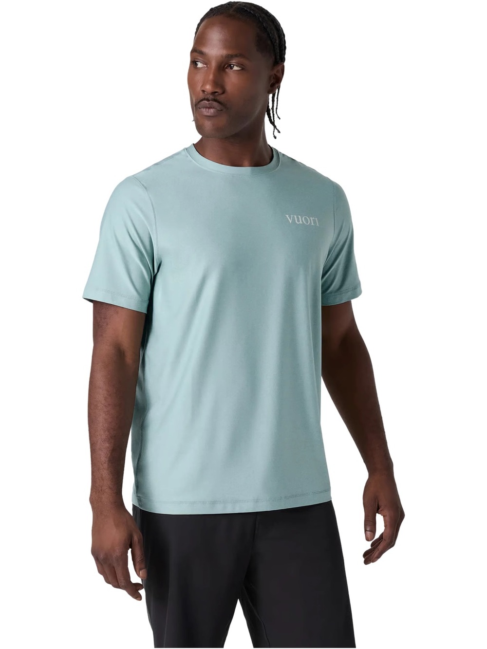Vuori Uluwatu UPF 50+ Short Sleeve Shirt Logo Sea Spray Heather Unisex XL